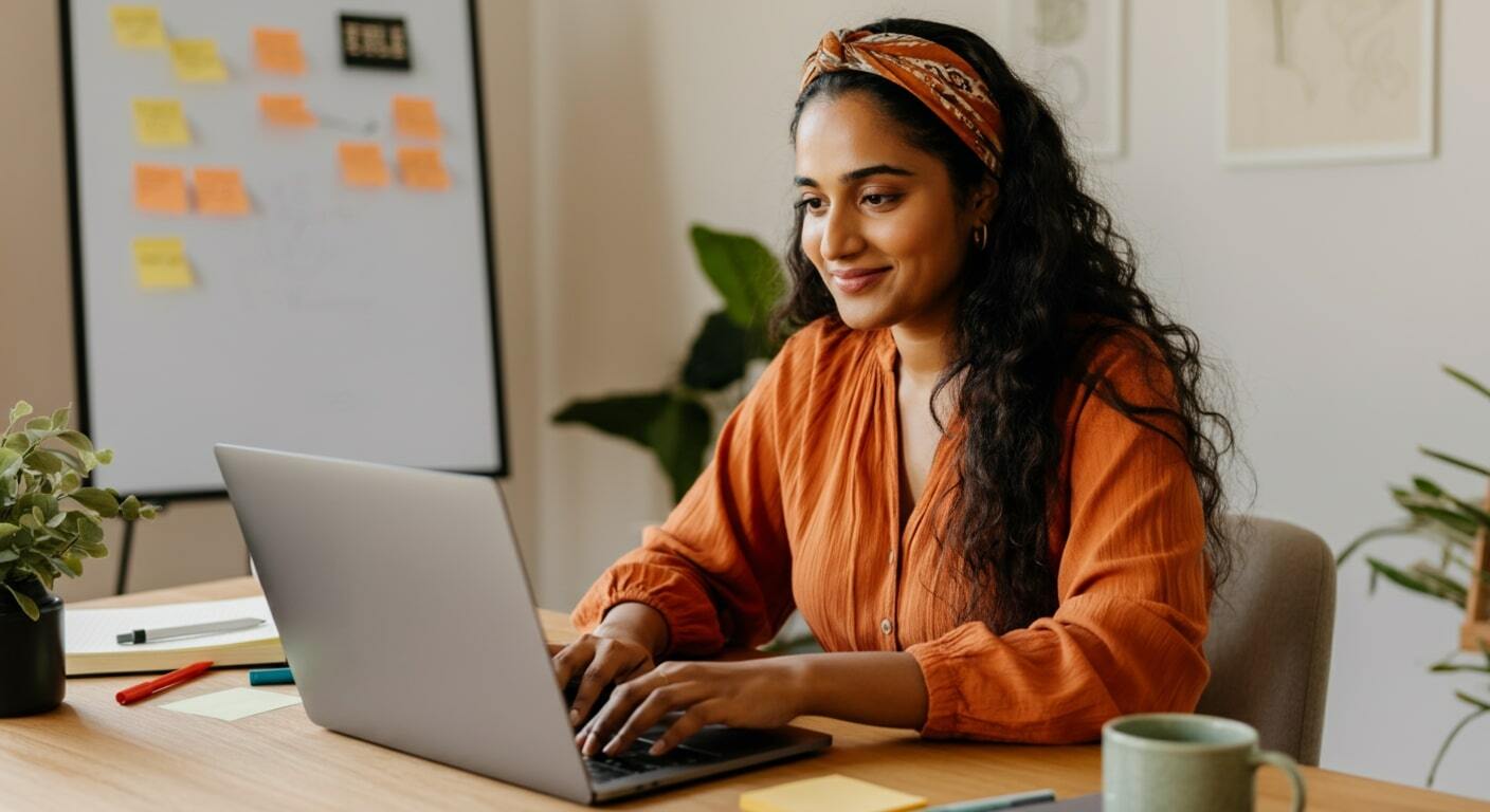 A woman searching for financial advisors and discovering a storefront built on Quicko Pro