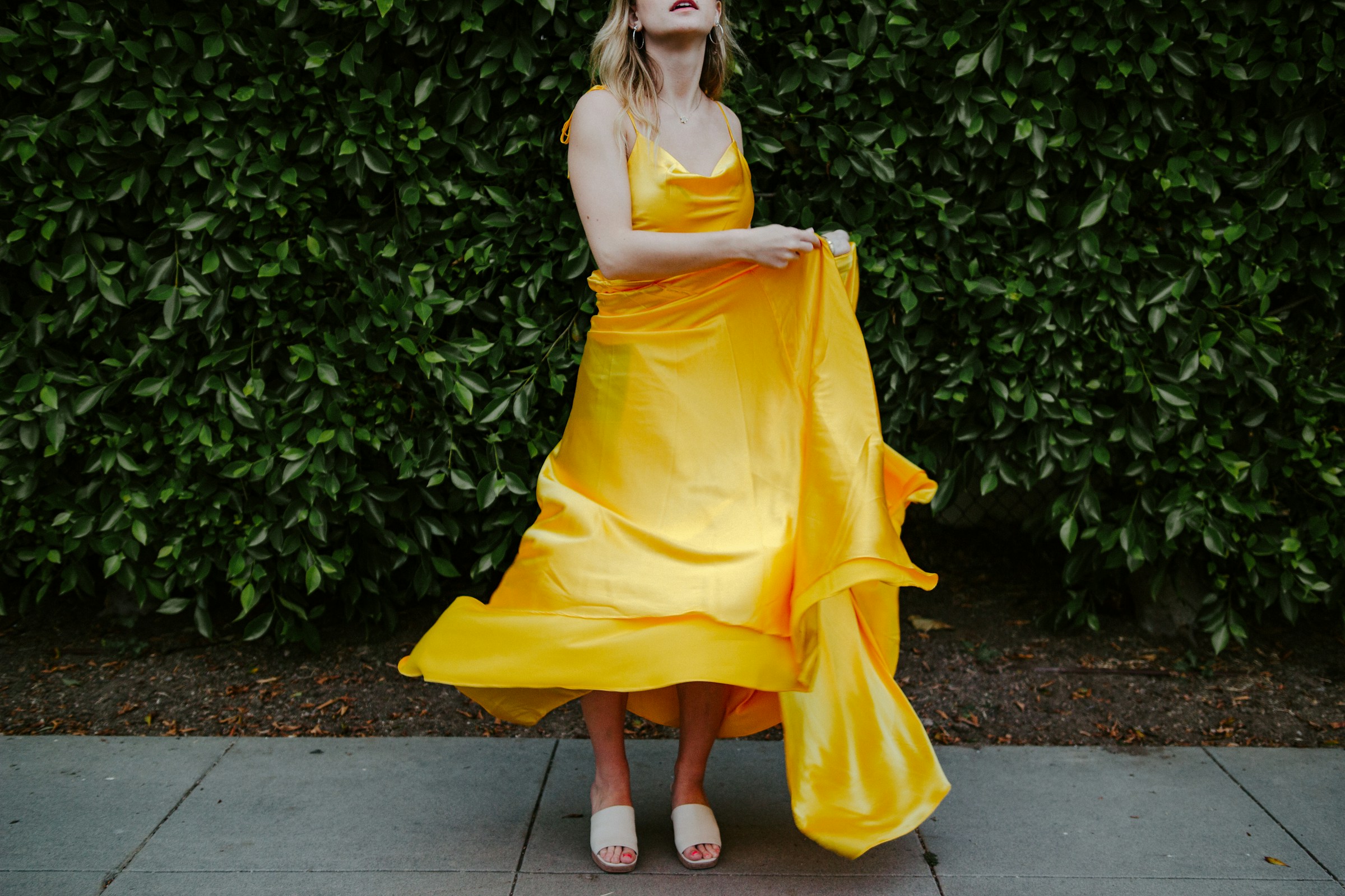 woman in yellow dress - Yellow Color Combinations Clothing