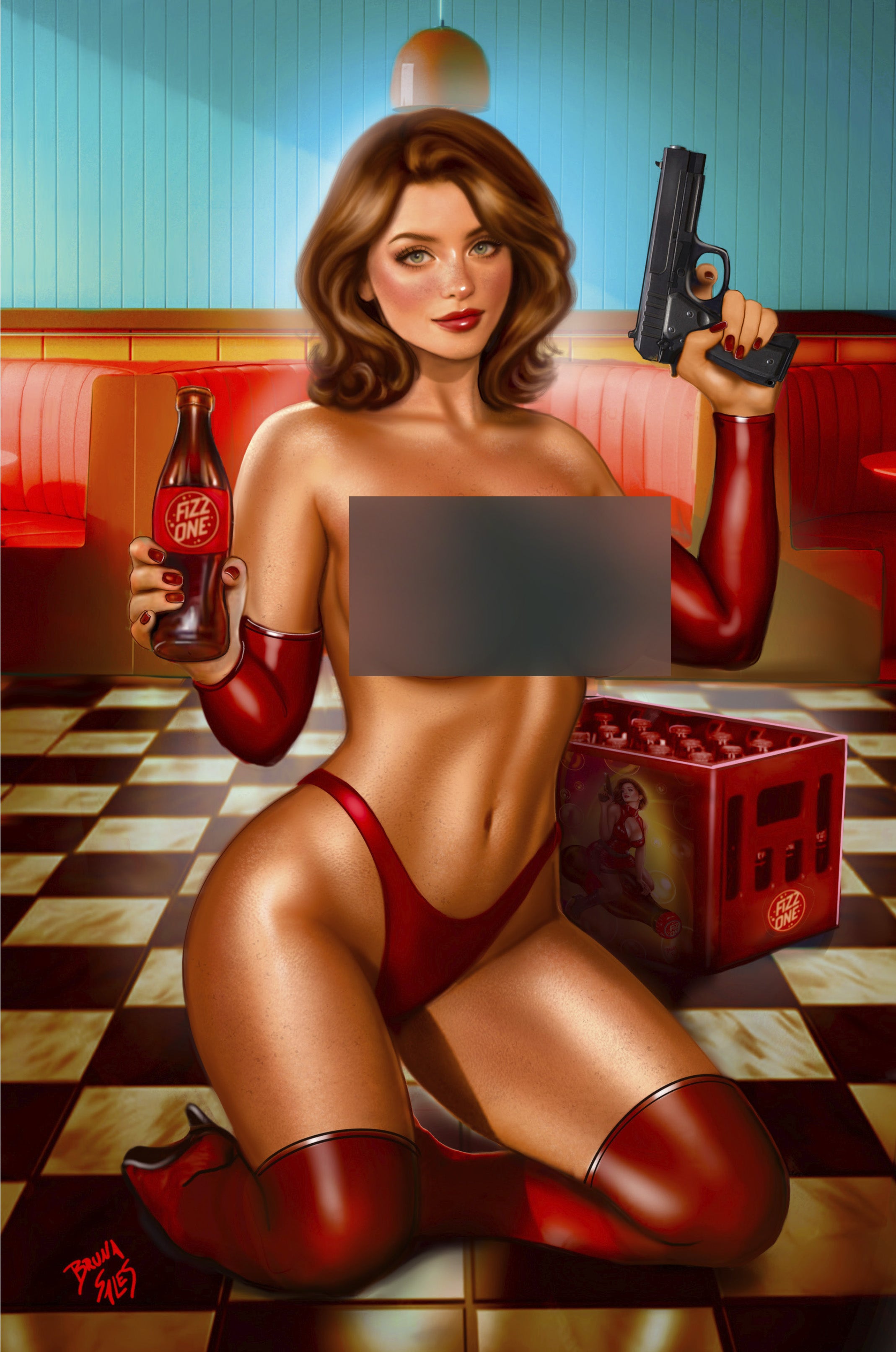 Pop Kill #3 Bruna Sales Big Dex Comics MegaCon Exclusive Crimson Trigger Virgin Variant comic cover