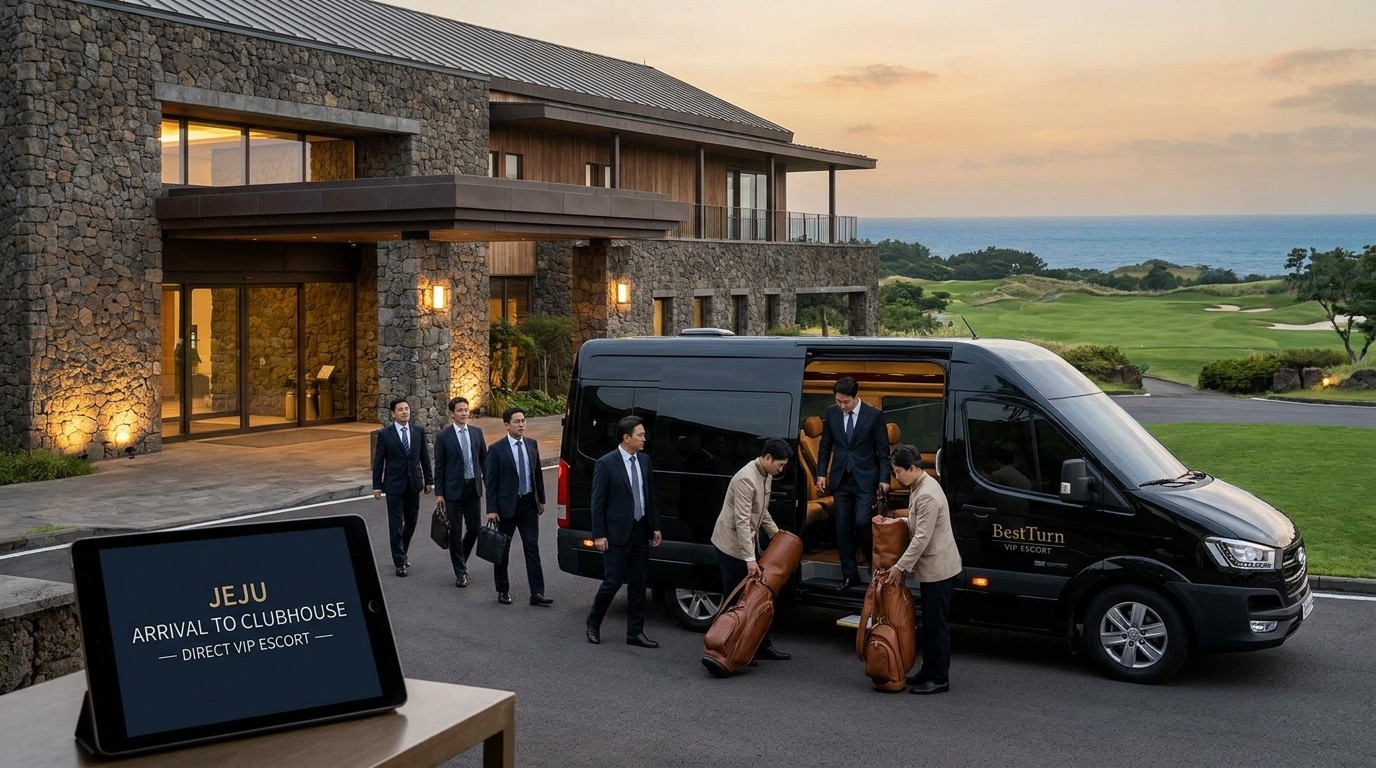 Jeju premium golf course and luxury resort — BestTurn VIP escort vehicle direct transfer from Jeju Airport on arrival