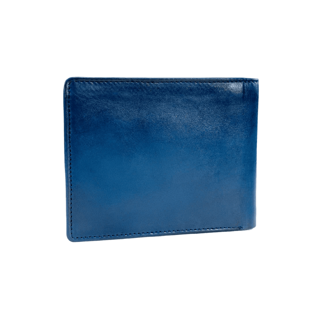 Teal leather wallet on a white background