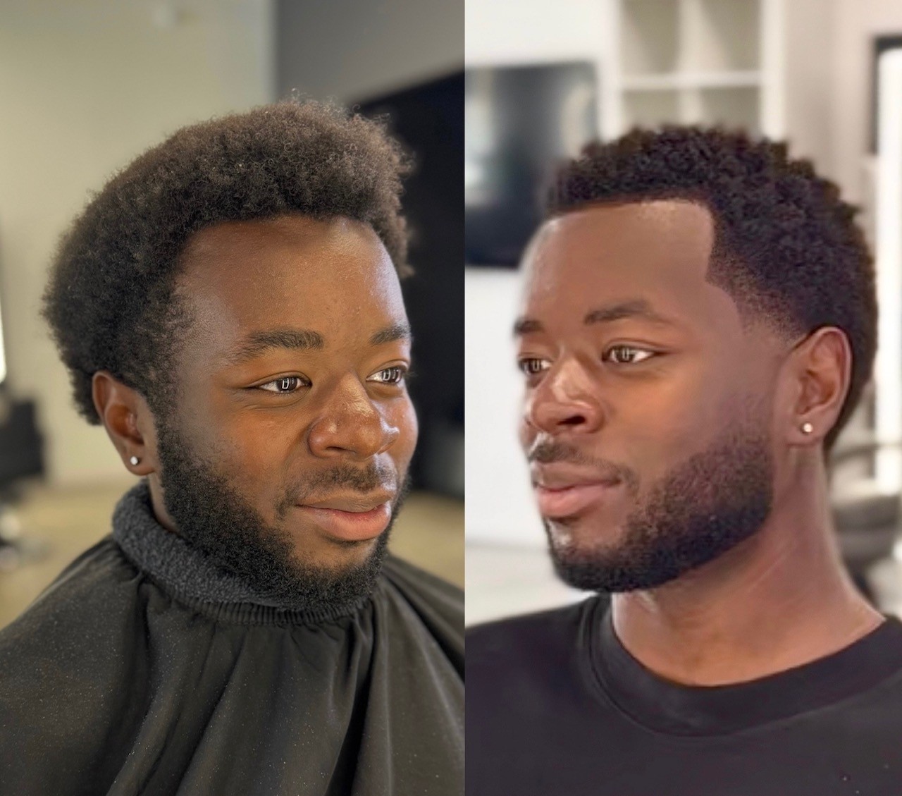 coarse hair, black, beard grooming, fade, los angeles, west holywood, california, barber, The Rich Barber, Long hair, male, men's, haircut, before and after