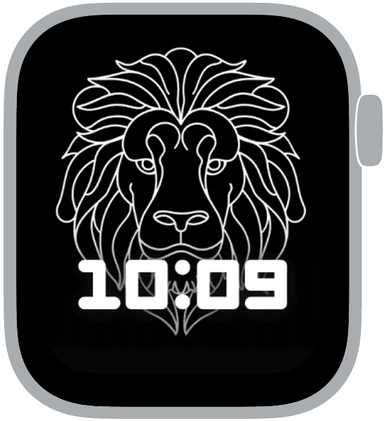 an apple watch face from the leo collection