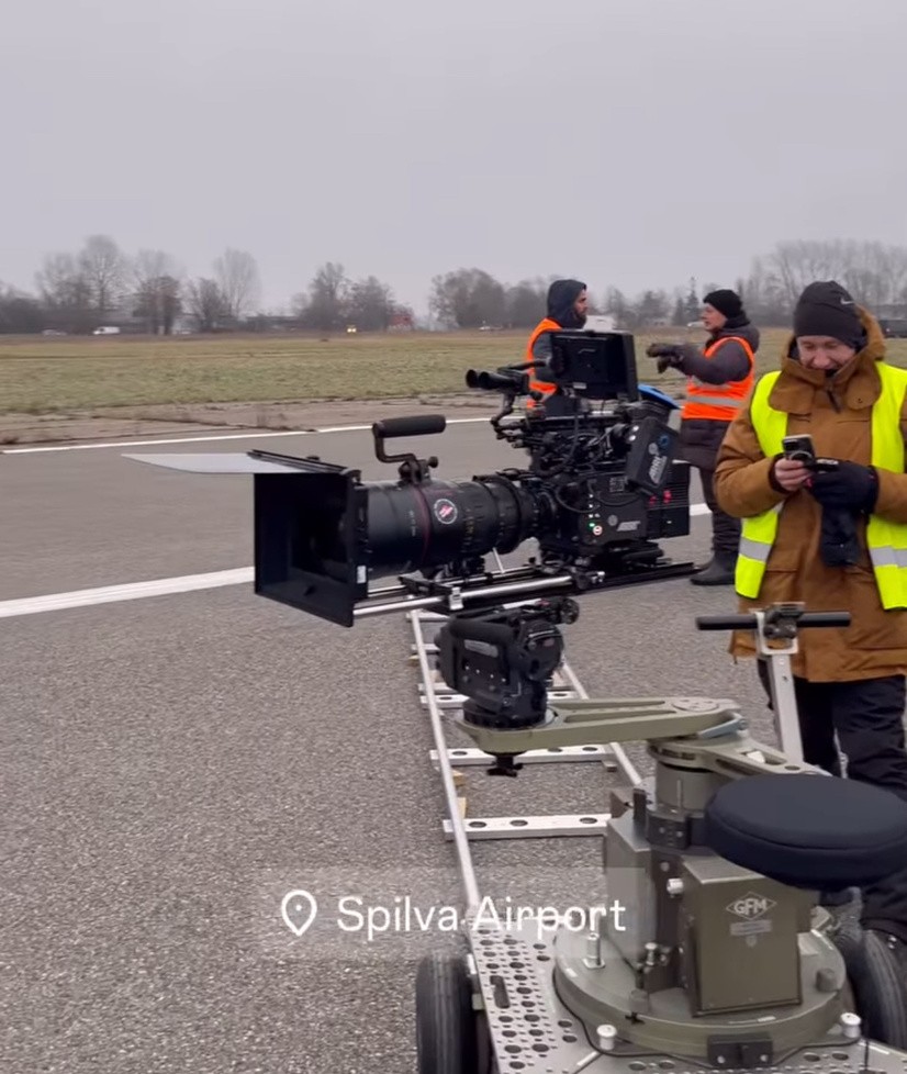AJC shooting a short commercial for Latvia's 333 Ziemas Kauss