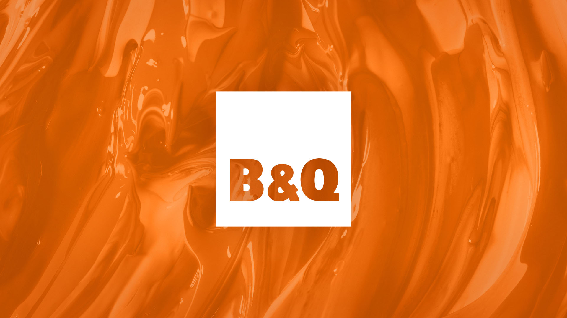 B&Q Logo on orange paint texture