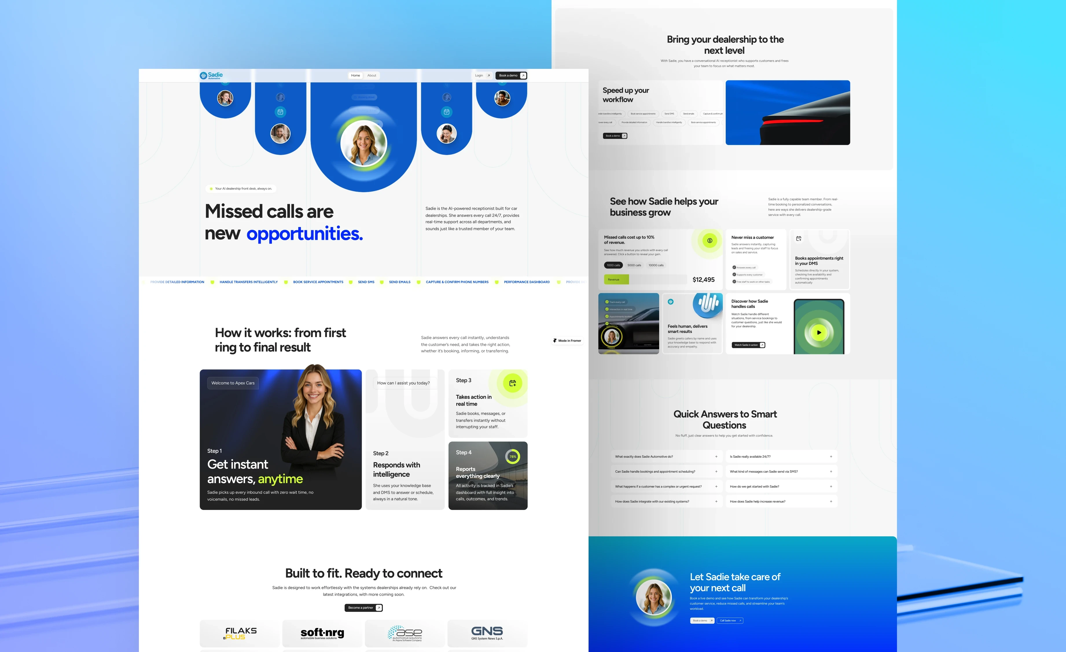Sadie Automotive brand elements and AI avatar direction
