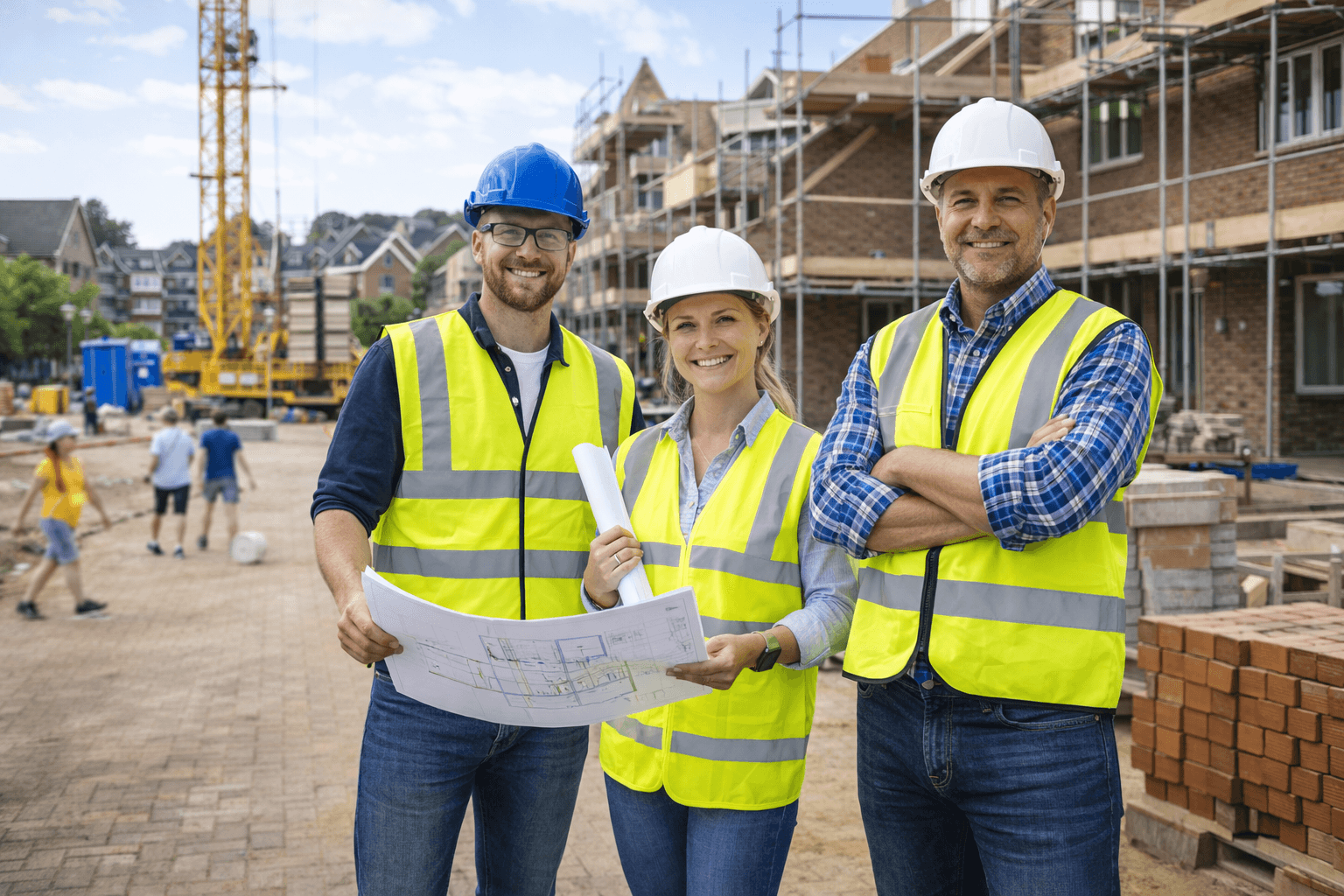 two people looking at a tablet and smiling
