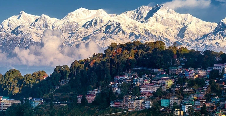 Snowy Himalayan mountain view