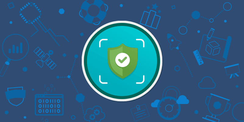 Microsoft Dynamics 365 security shield illustration.