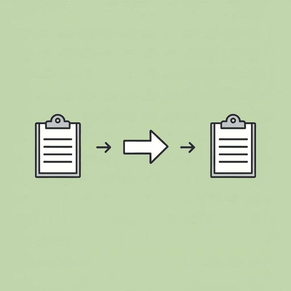 Three-step process showing data copying between spreadsheet and ChatGPT with arrows indicating the back-and-forth workflow