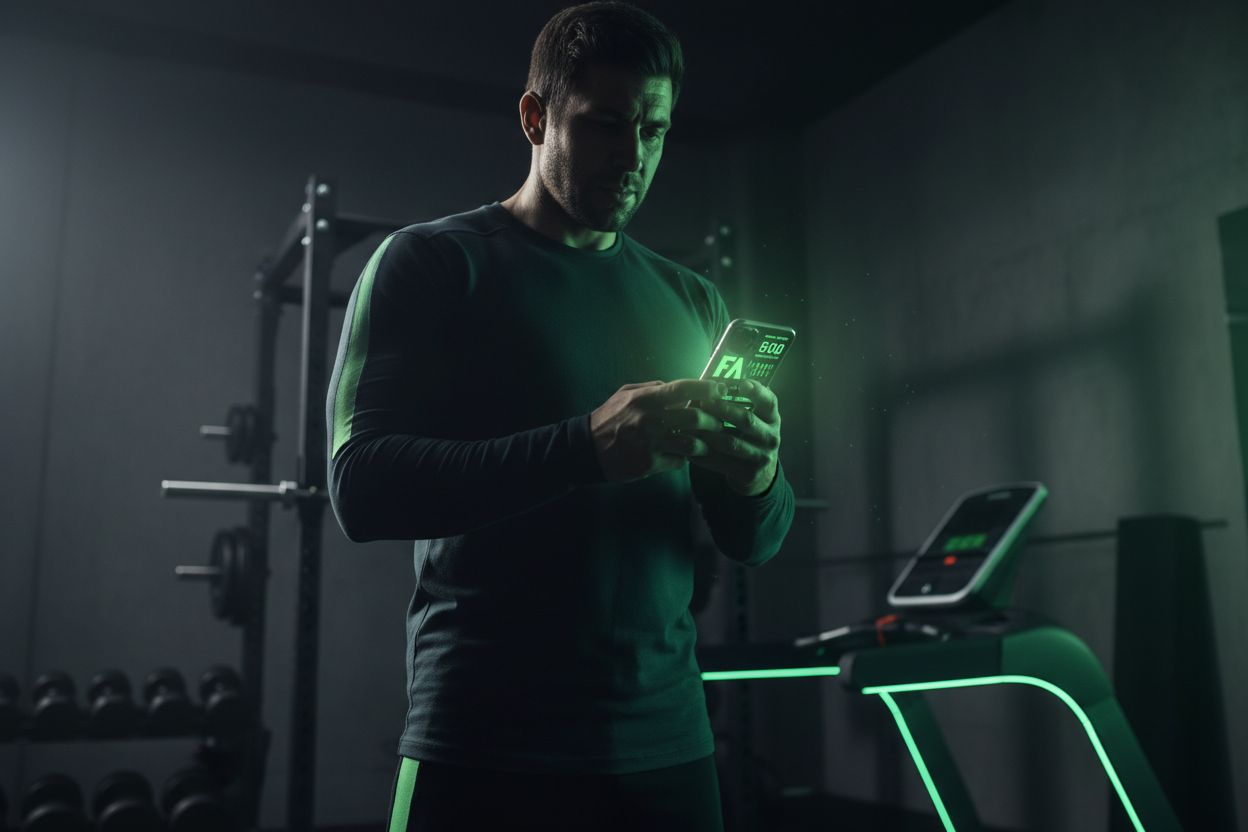Person reviewing a workout plan on a smartphone