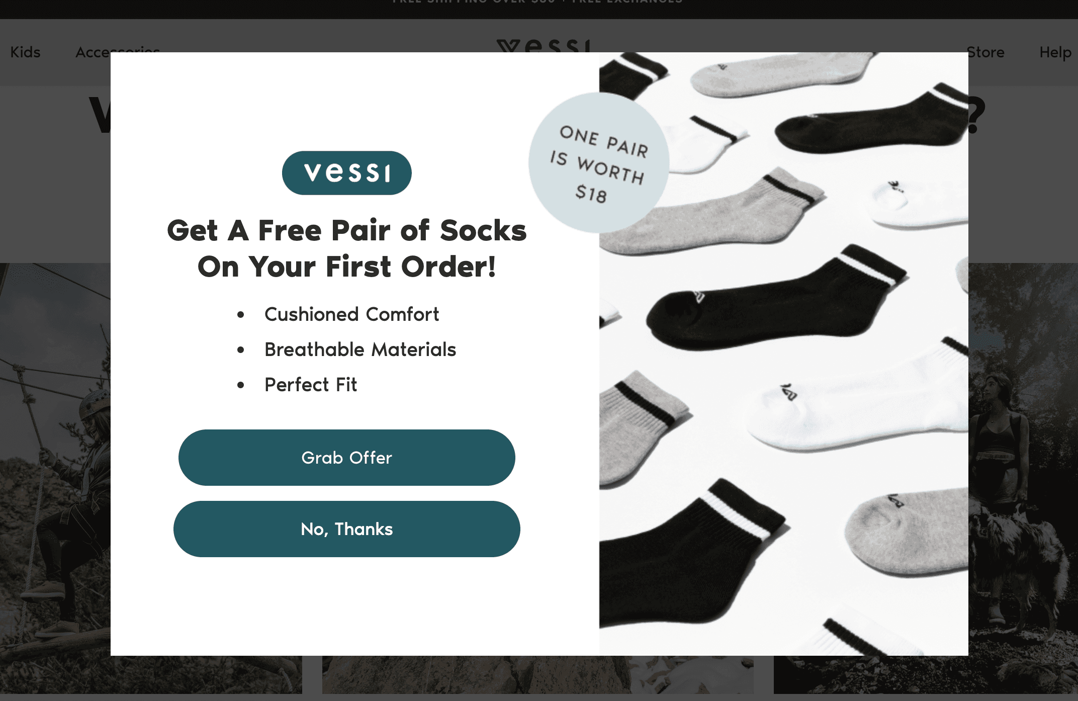 Sales promotion tool example - popups