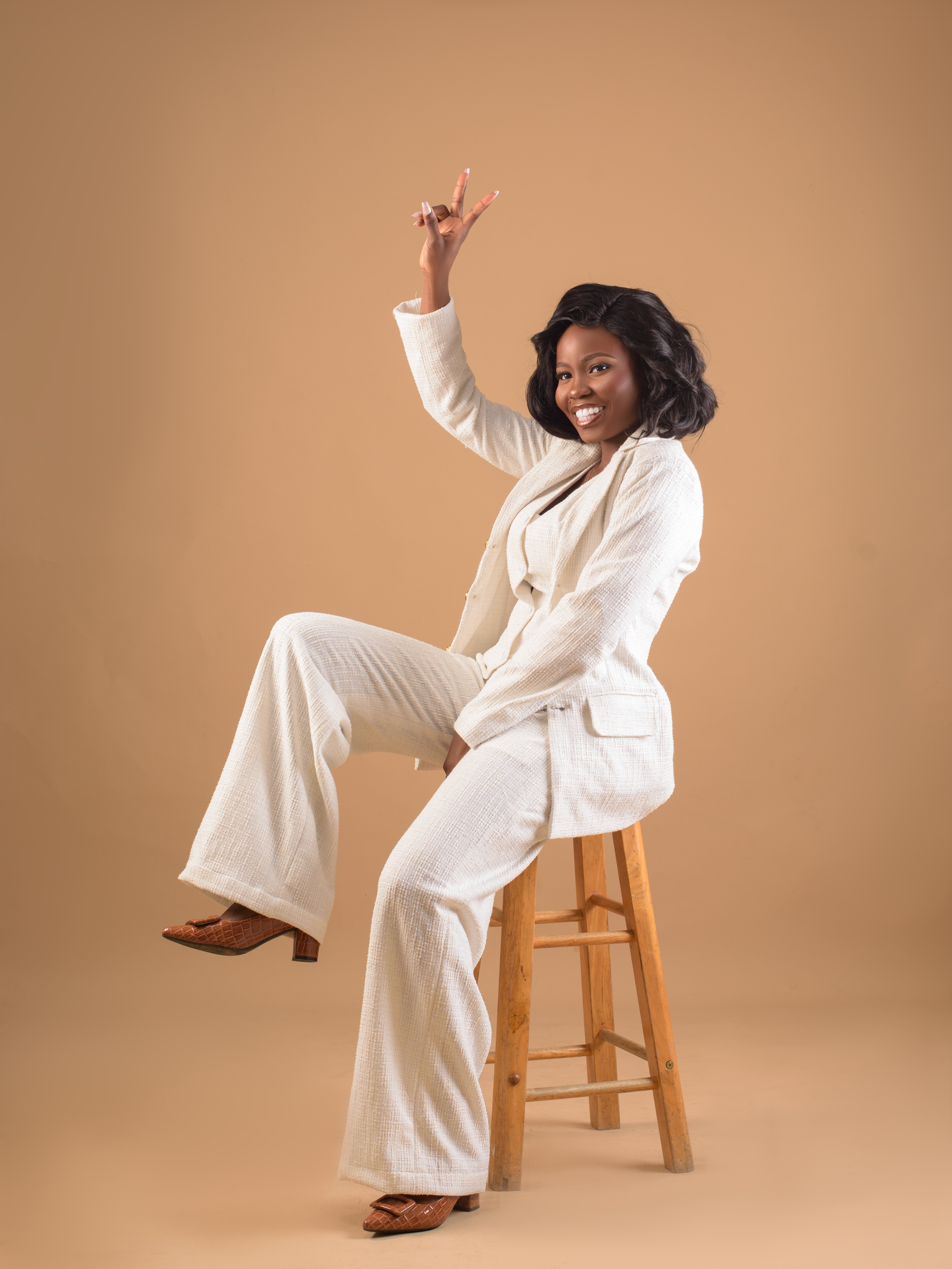 cookie showing a peace sign