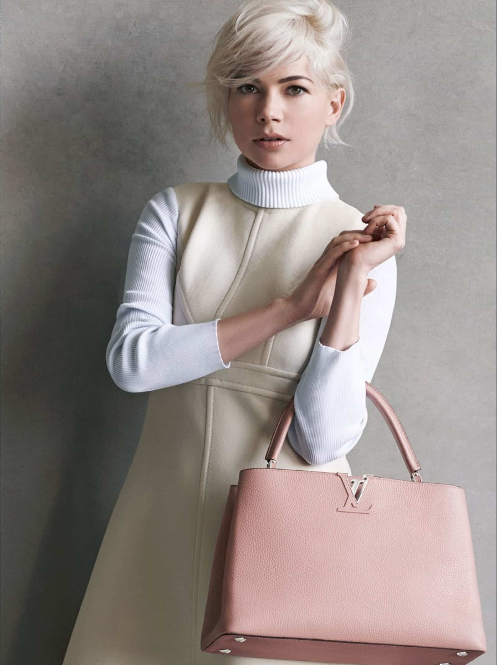 Campaign visual for Louis Vuitton featuring Michelle Williams