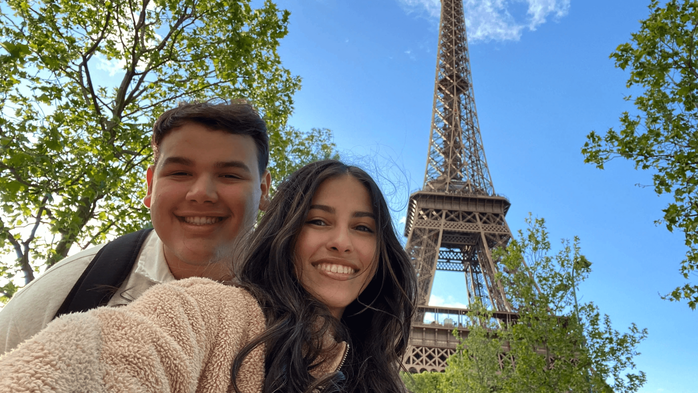 Me and my wife with eiffel tower behind