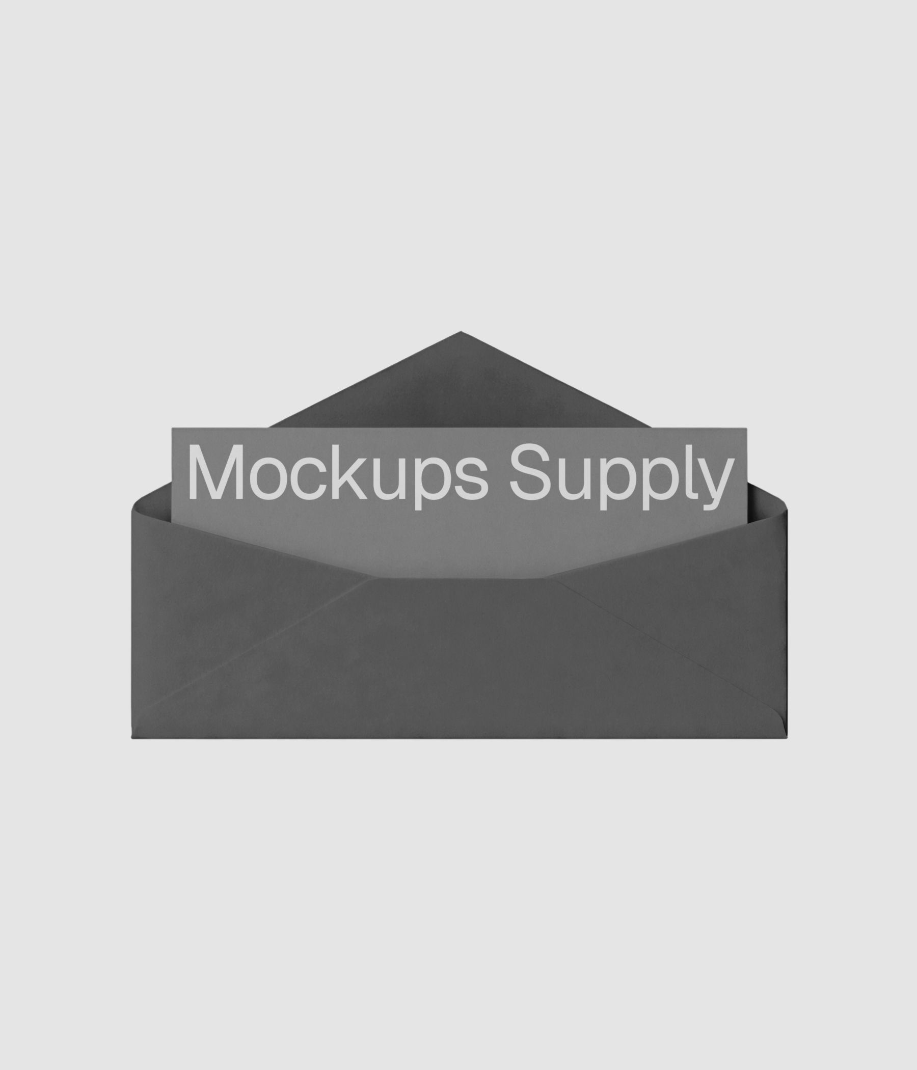 Minimal gray envelope and card mockup on white background editable Photoshop template