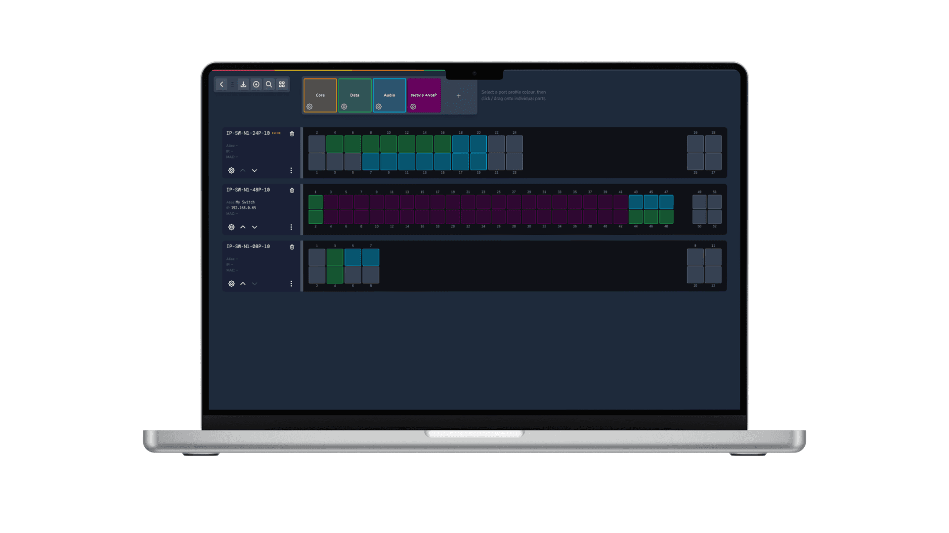 Network switch port assignment interface