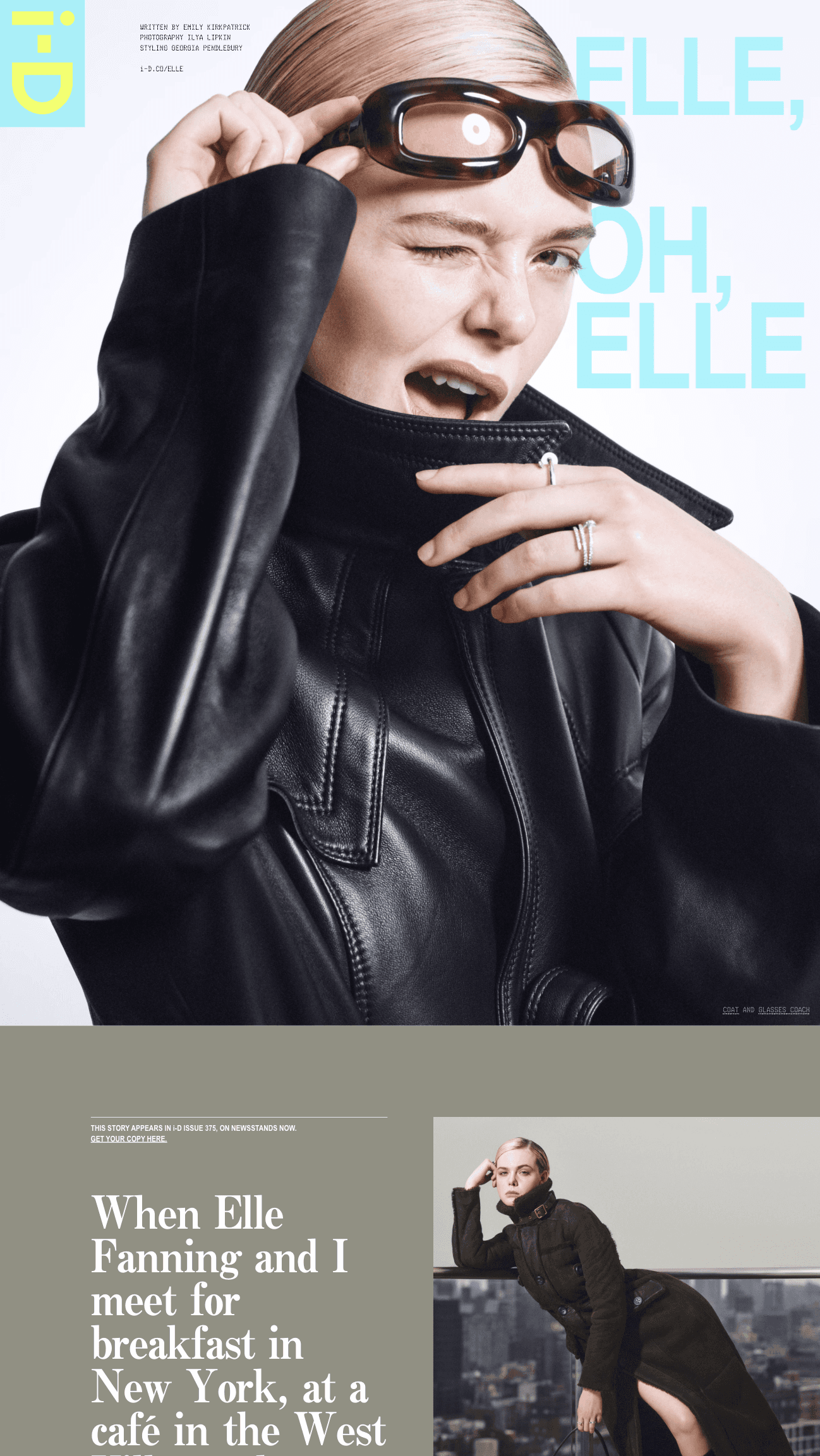 Elle Fanning – i-D Spotlight cover
