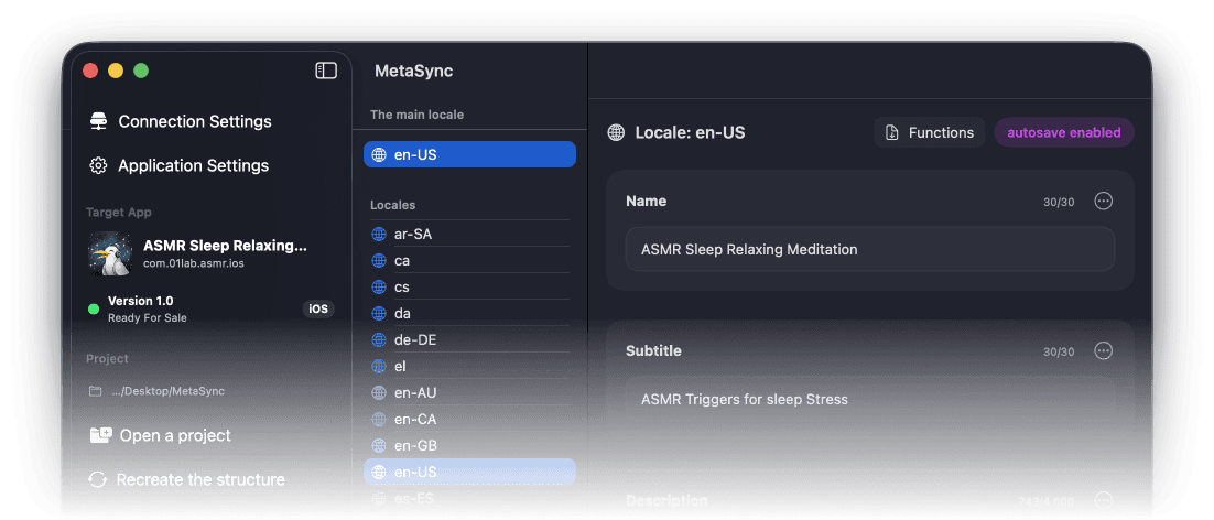 MetaSync screenshot