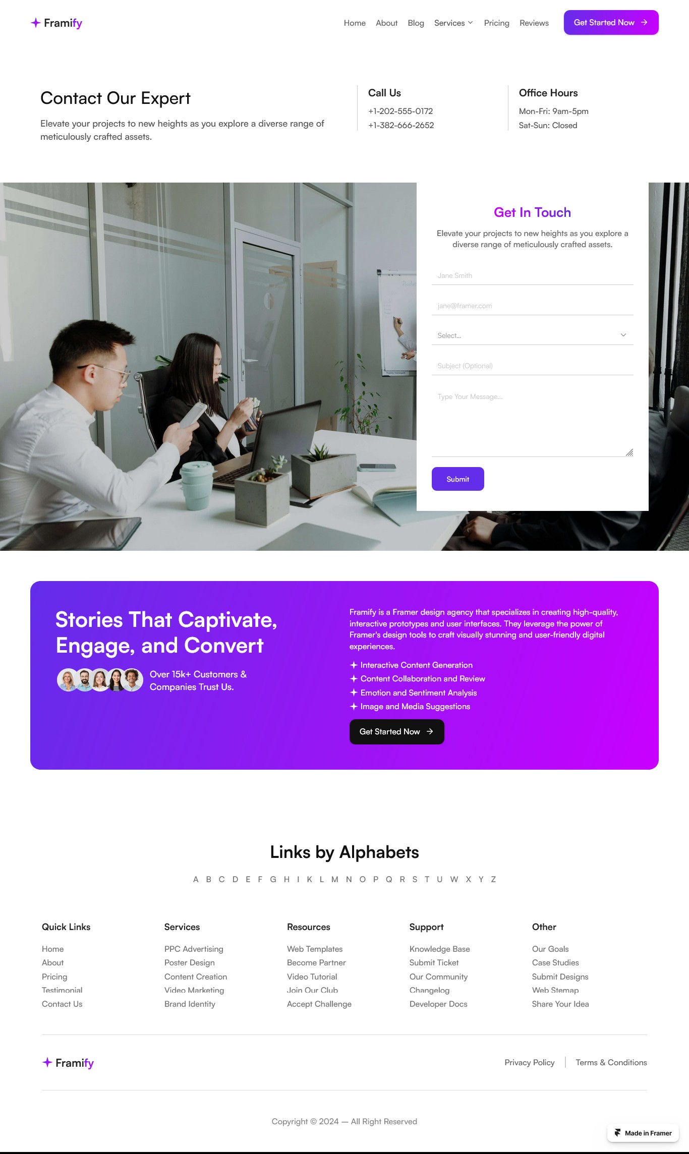 Framer Contact Page v4