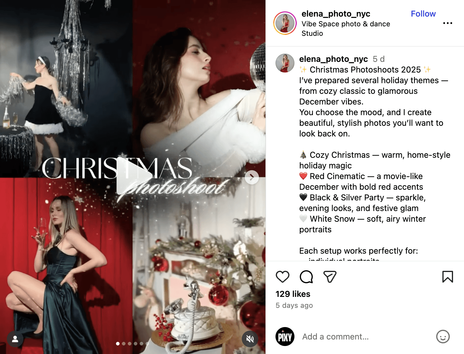 Cross-promotion post example for Instagram