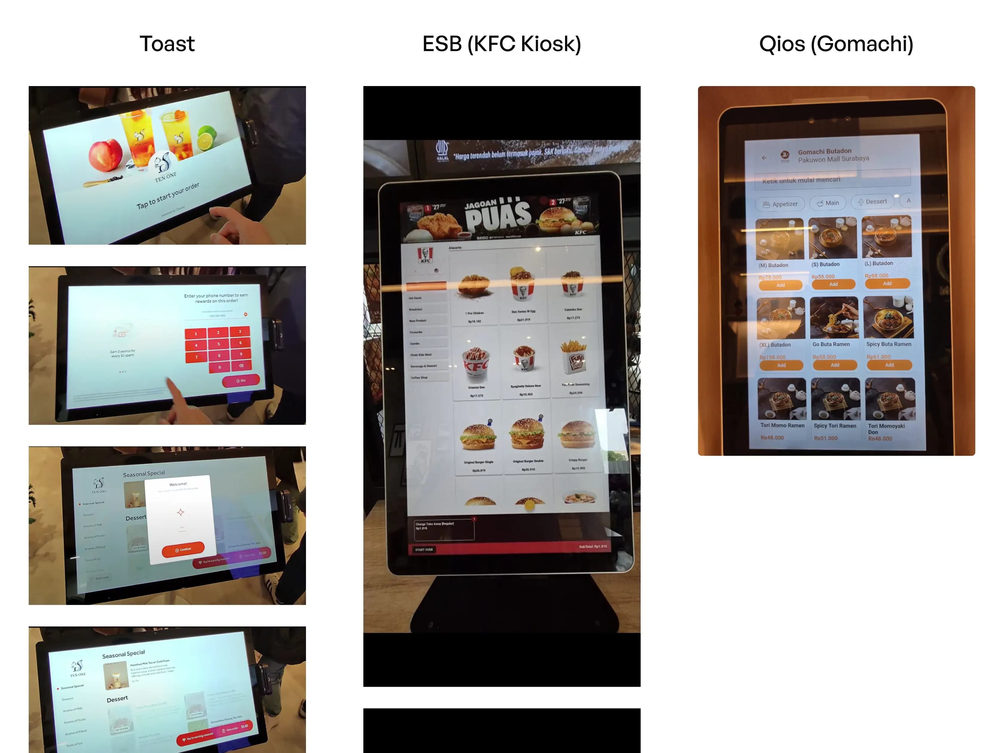 Onsite research screenshot: Toast from the founder and ESB & Qios is from me.