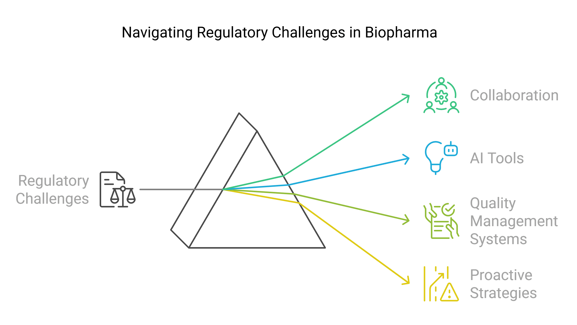 a diagram about navigating regulatory challenges in biopharma