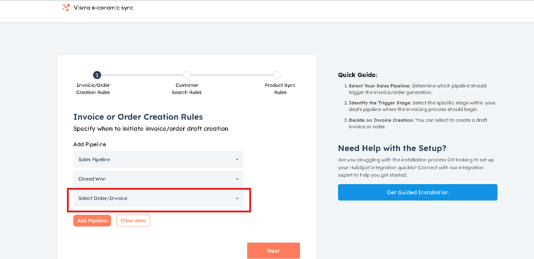 Invoice/Order Sync Rules