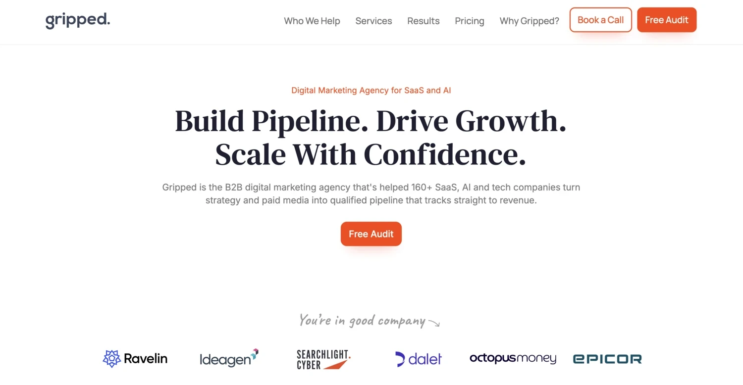 Gripped agency homepage