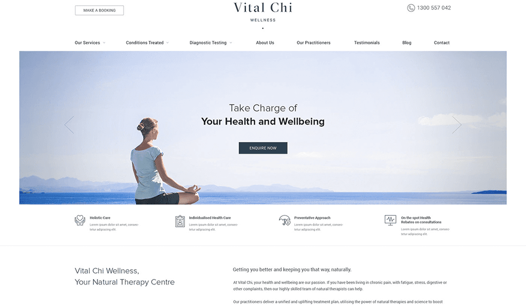 Vital Chi Melbourne Wellness custom website design & development