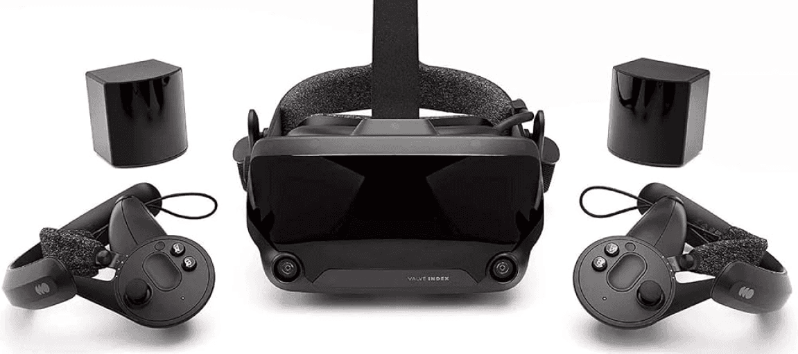 Valve Index VR headset and controllers with base stations, featured in the article 'Best VR Companies of 2025.' This image highlights Valve’s flagship virtual reality system, showcasing its advanced tracking technology, ergonomic controllers, and high-resolution display. The article explores Valve’s contributions as a top VR company, emphasizing its innovation in VR hardware and software development. With the Valve Index, the company continues to push the boundaries of immersive gaming experiences, setting new standards in the virtual reality industry and solidifying its position as a leader in VR development.