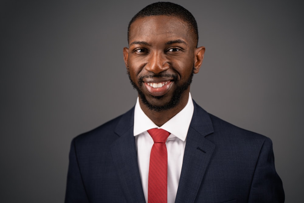 Portrait image of recently hired tech professional