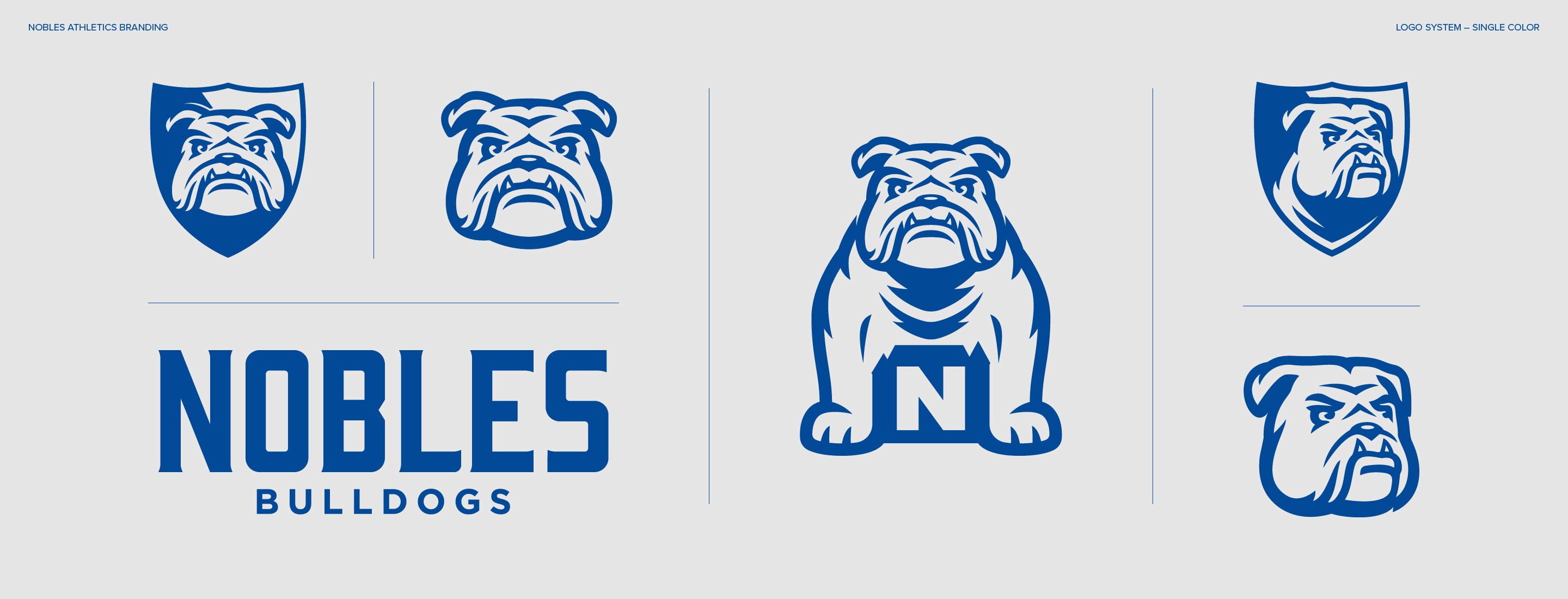 Nobles Athletics one color versions of logo system.