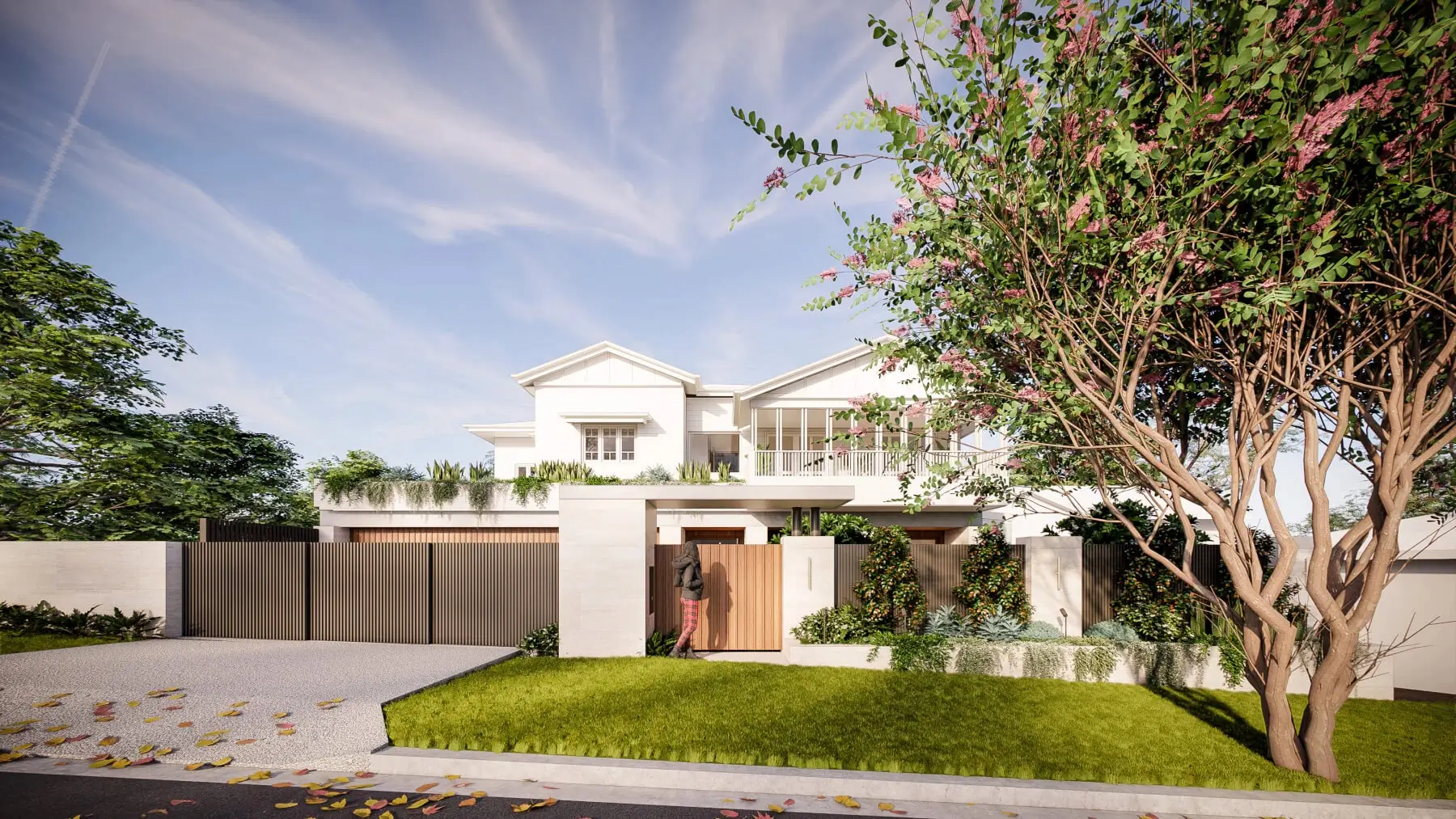 Front facade of Jacaranda House in. Brisbane