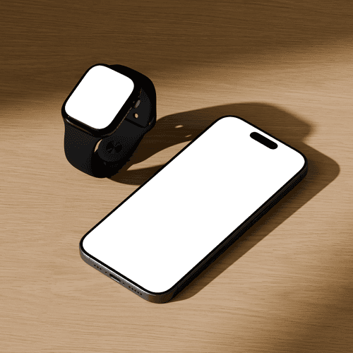 iPhone 17 and Watch Series 11 duo mockup