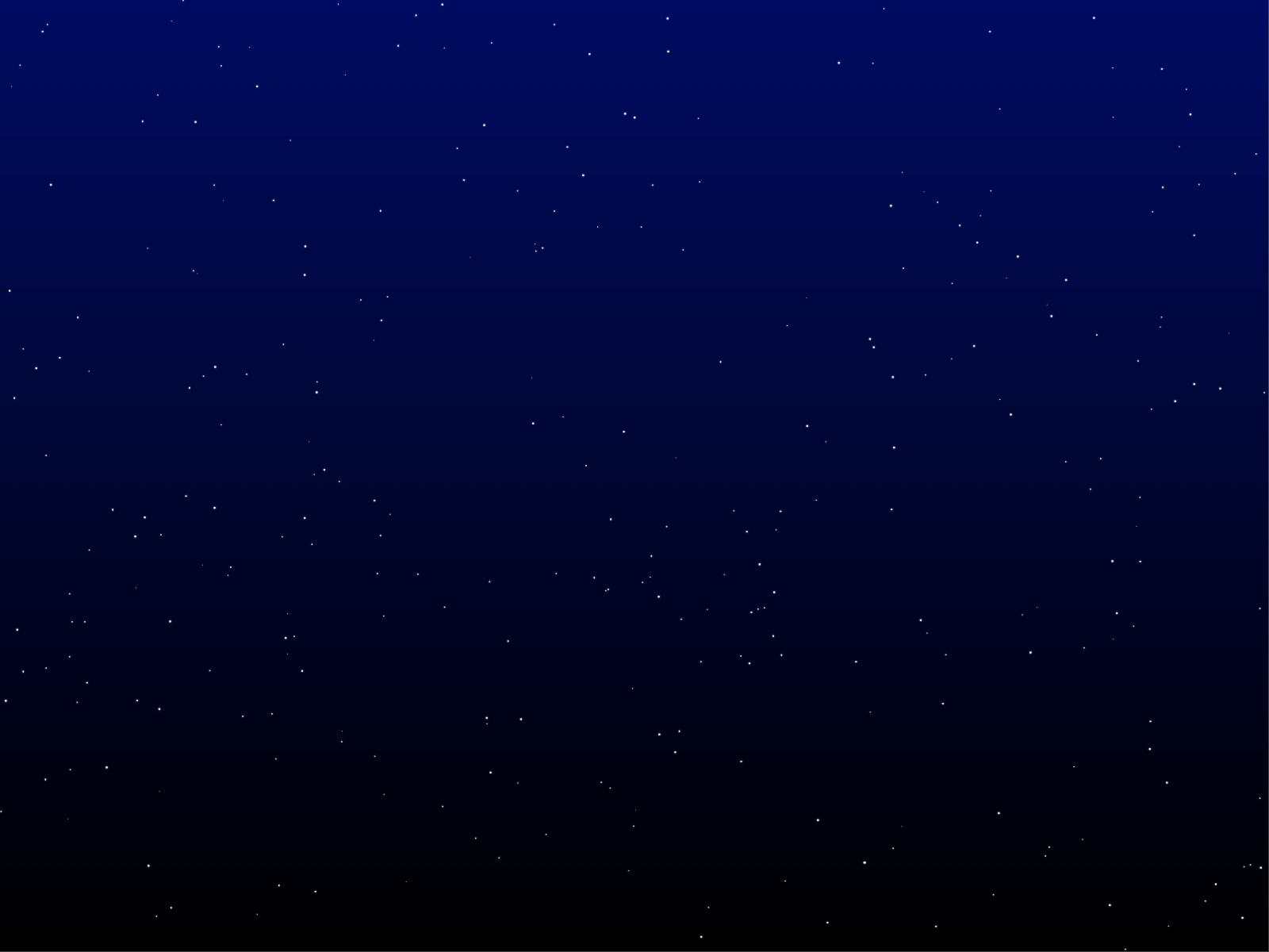 Dark blue gradient background with small white dots resembling a starry night sky.