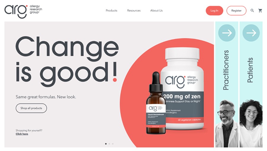 Screenshot of ARG website