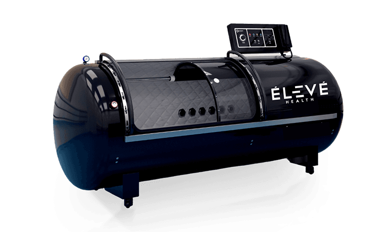 Eleve™ EH36H hard shell hyperbaric chamber — professional 1.5 ATA HBOT system with slide door entry, automatic pressure control, and wide viewing window