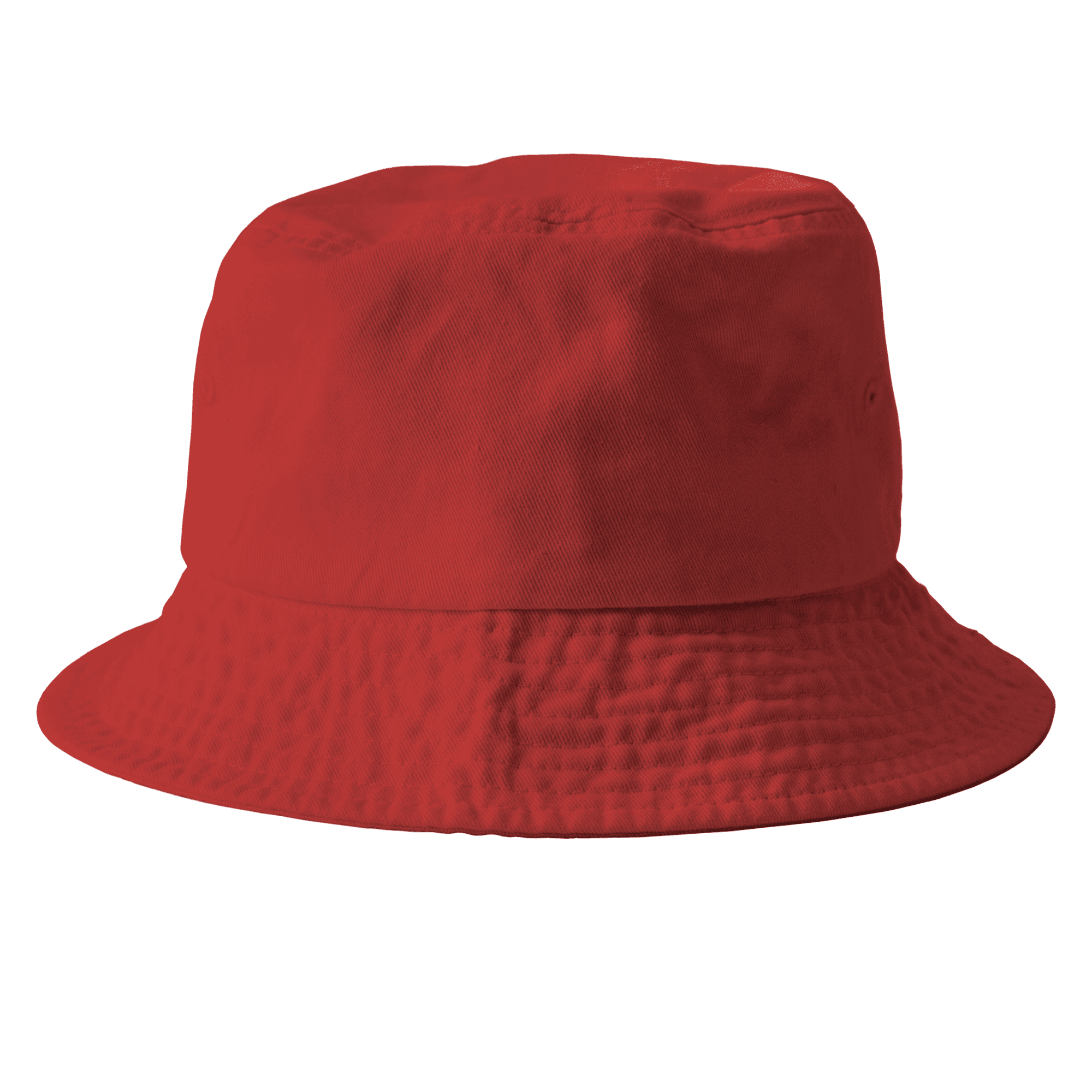 A solid red bucket hat.