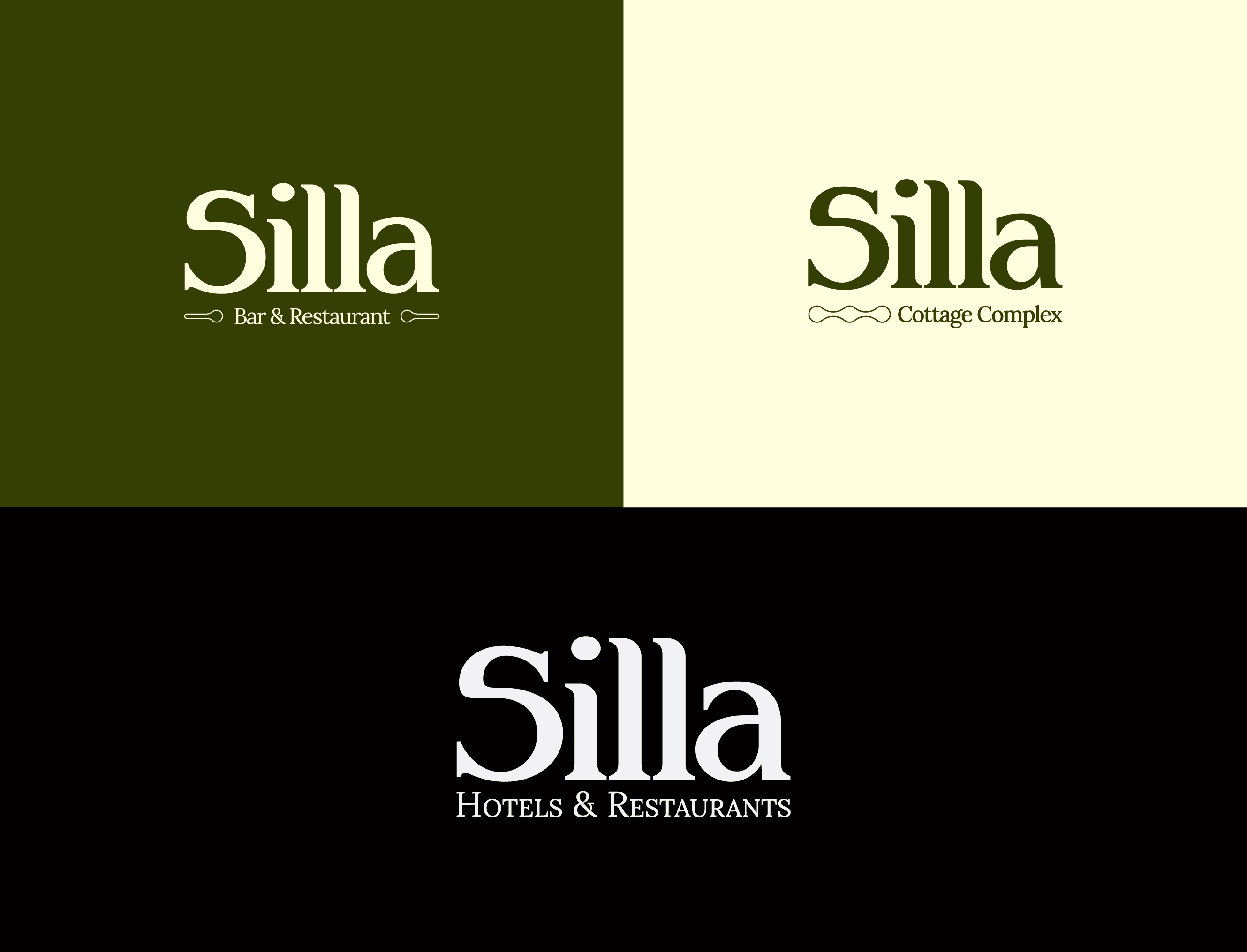 Silla Hotels And Restaurants Company Logo Varuiations Presented In 2D
