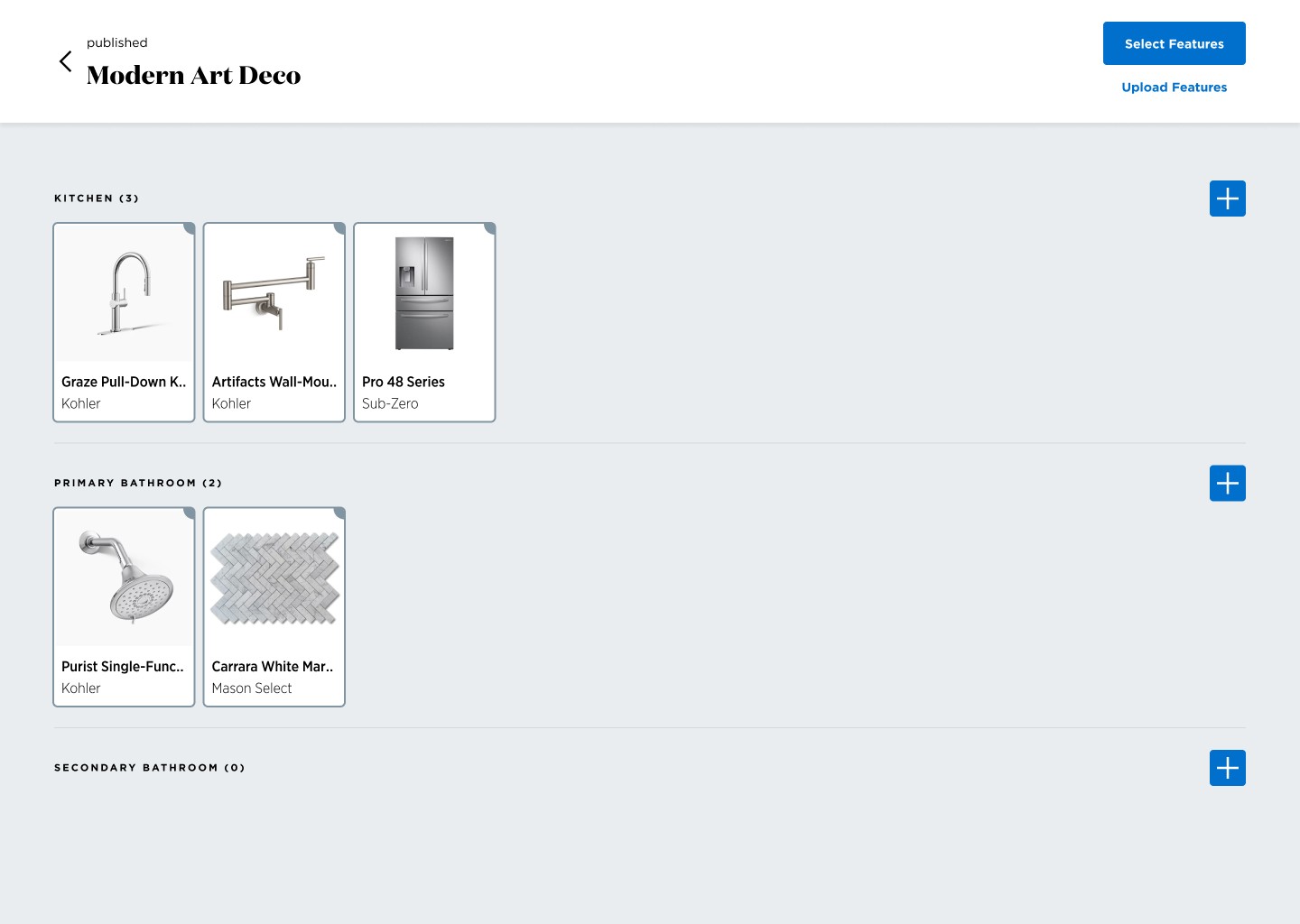 Collection Builder collection screen