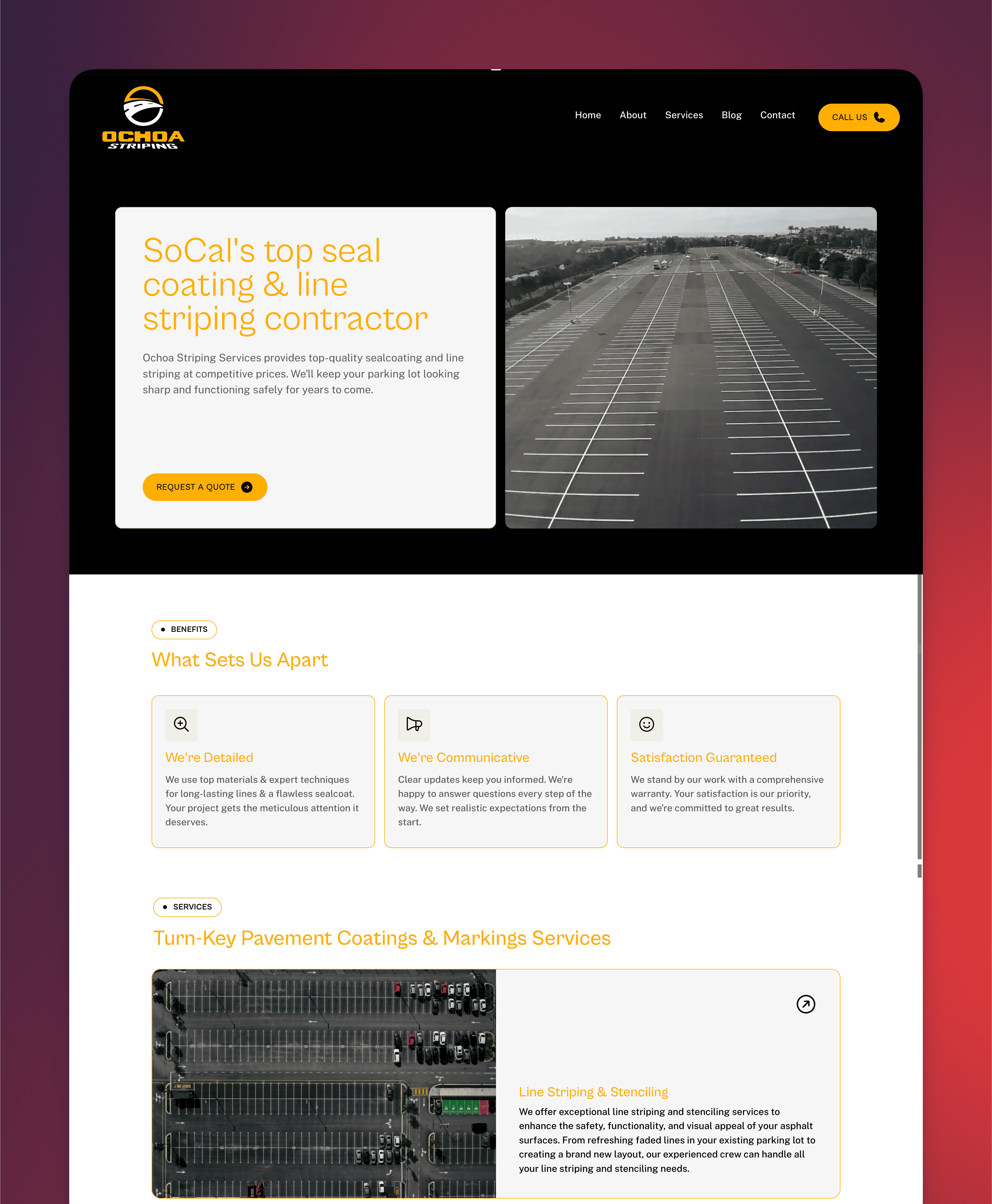 Ochoa Striping website design