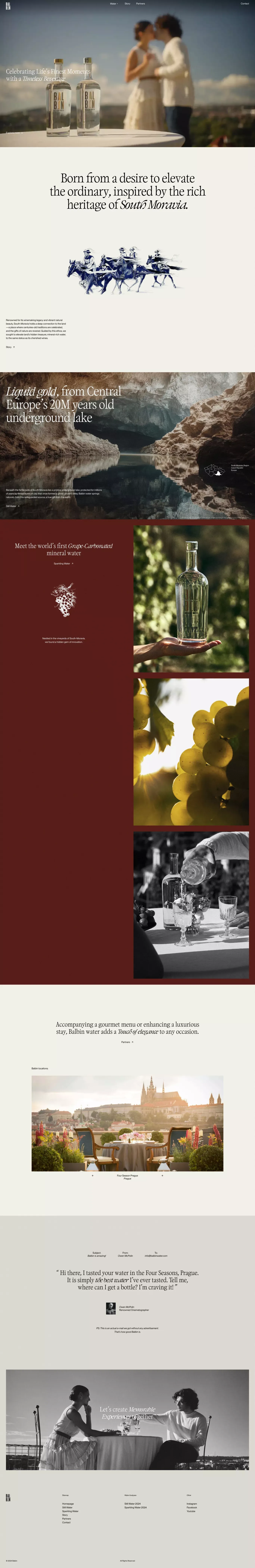 Balbin Artesian Water landing page screenshot showcasing Food & Drinks and Local Business design