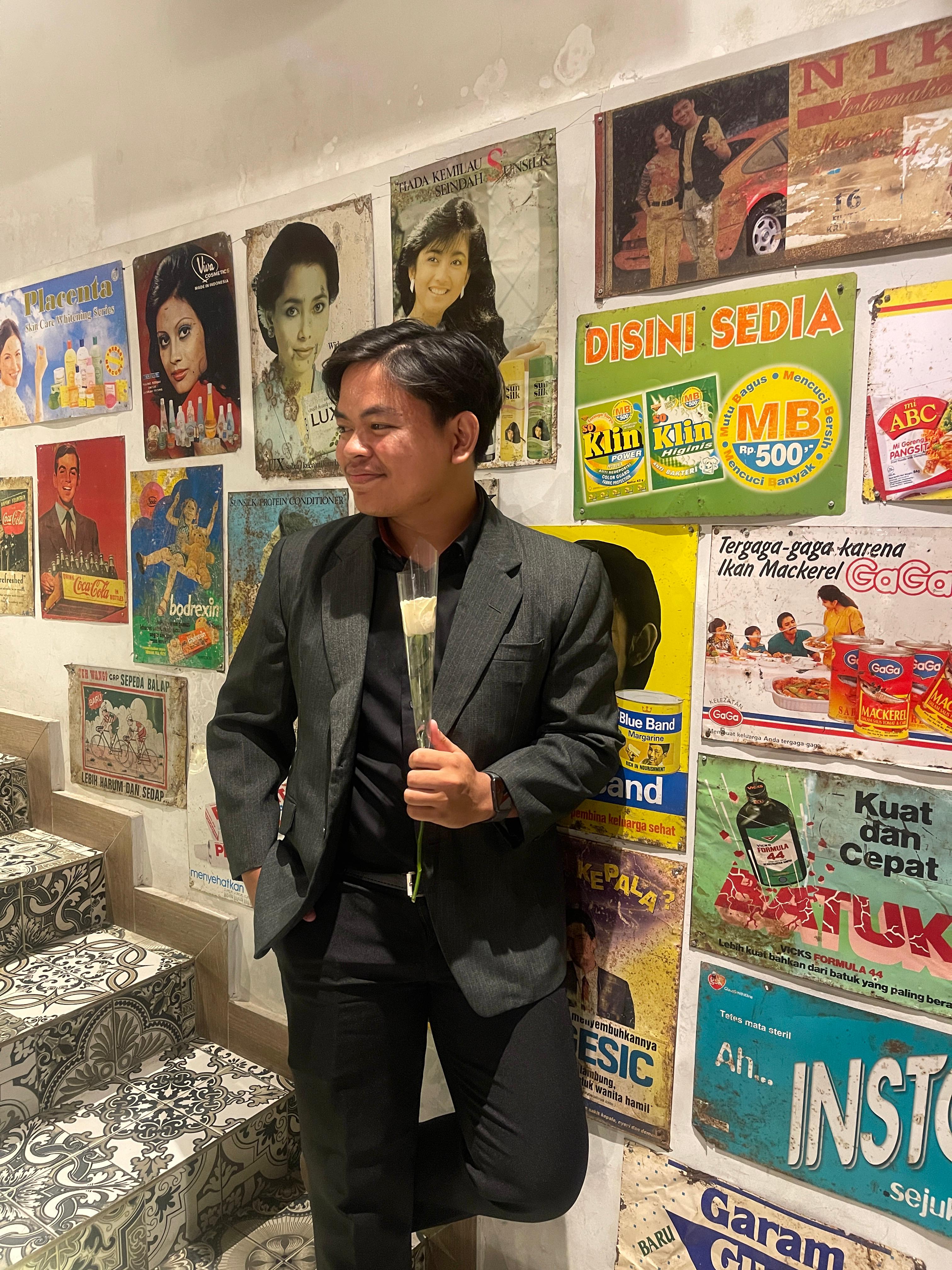 Portrait of portfolio creator – back view