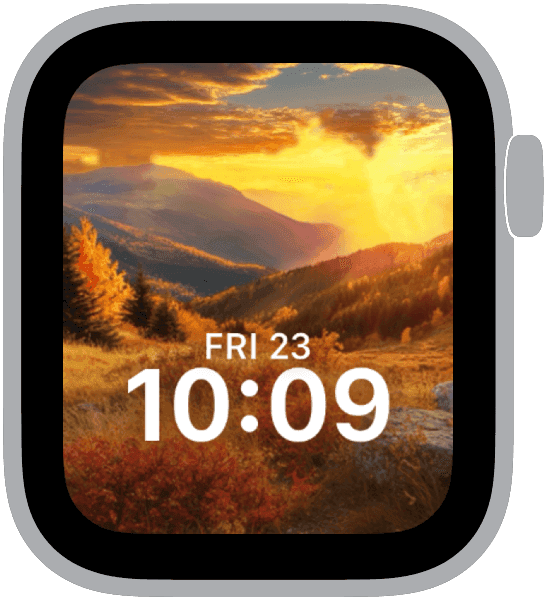 an apple watch face from the autumn sunsets collection