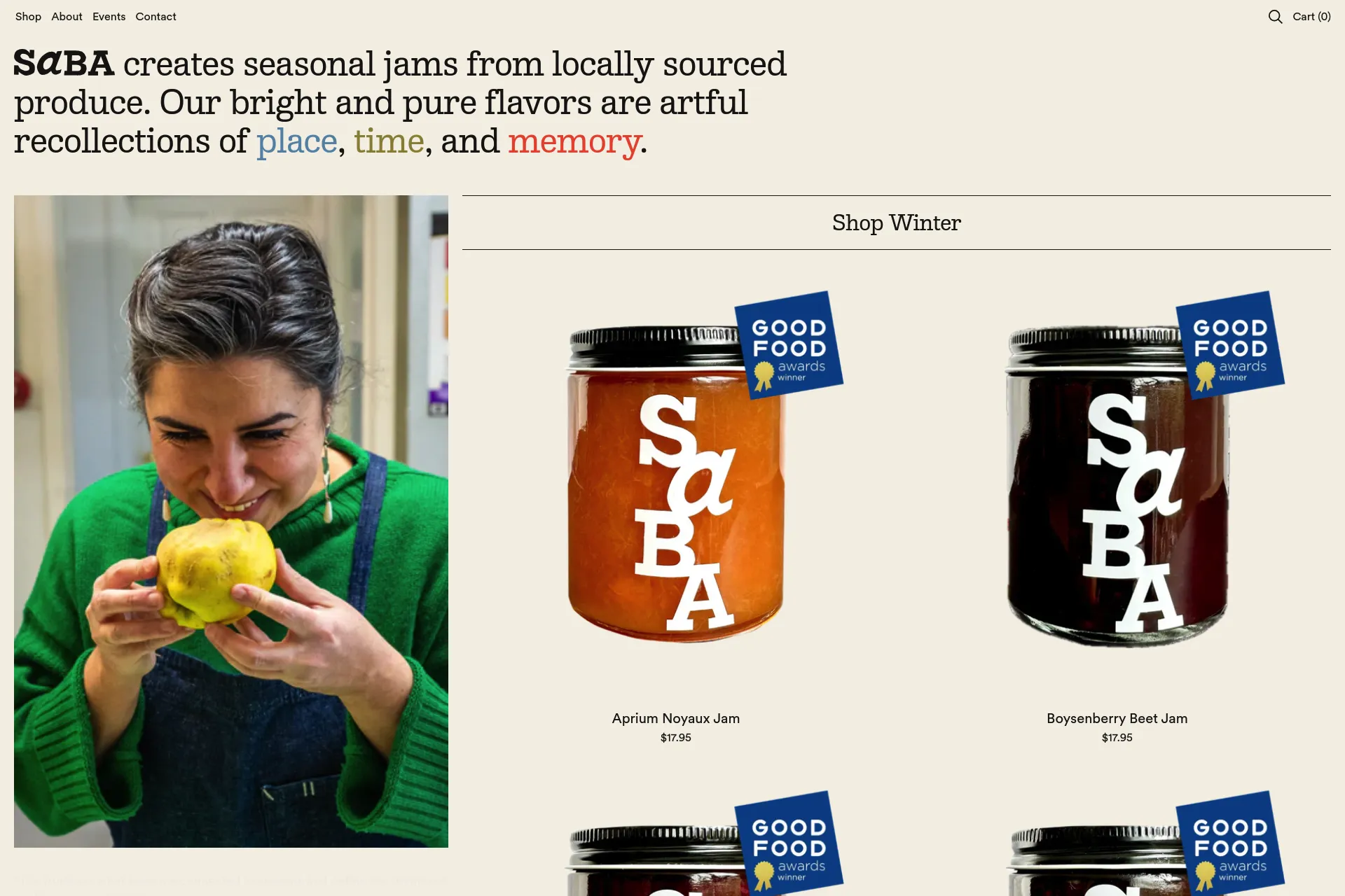 Screenshot of Saba Jam website