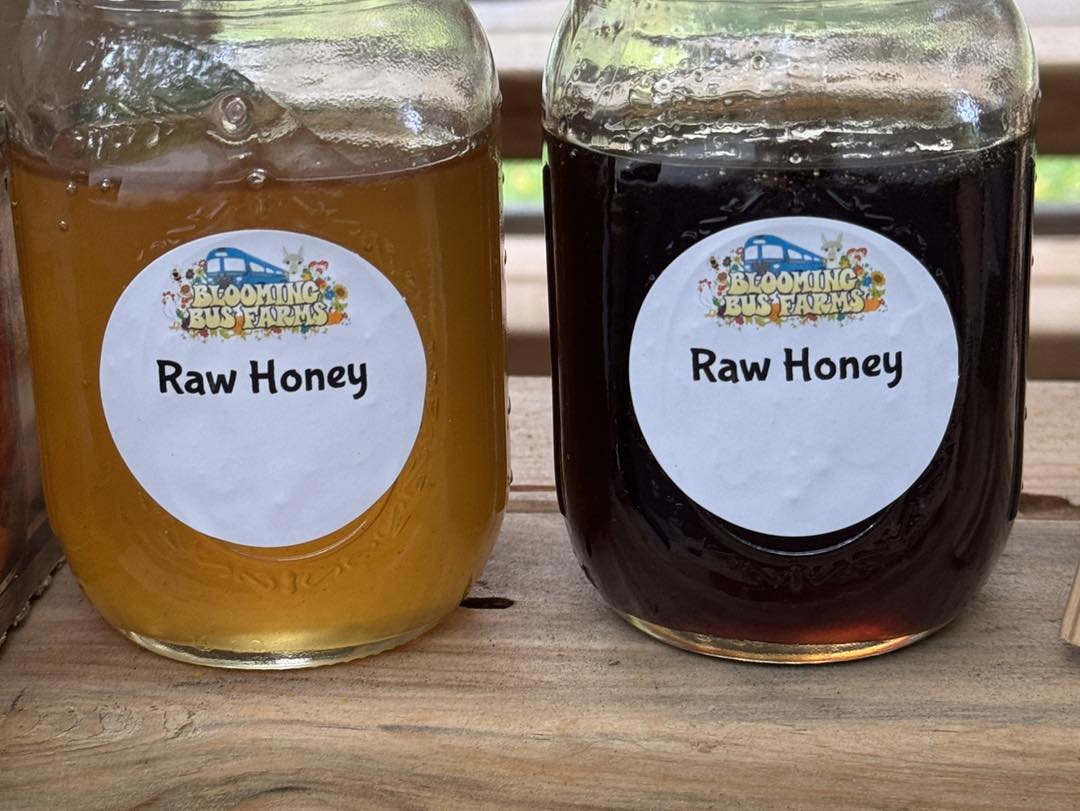 Jars of raw honey