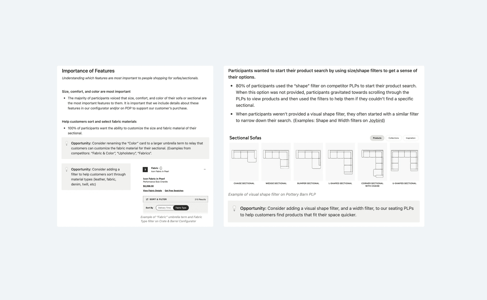 Screenshots of UX Research document