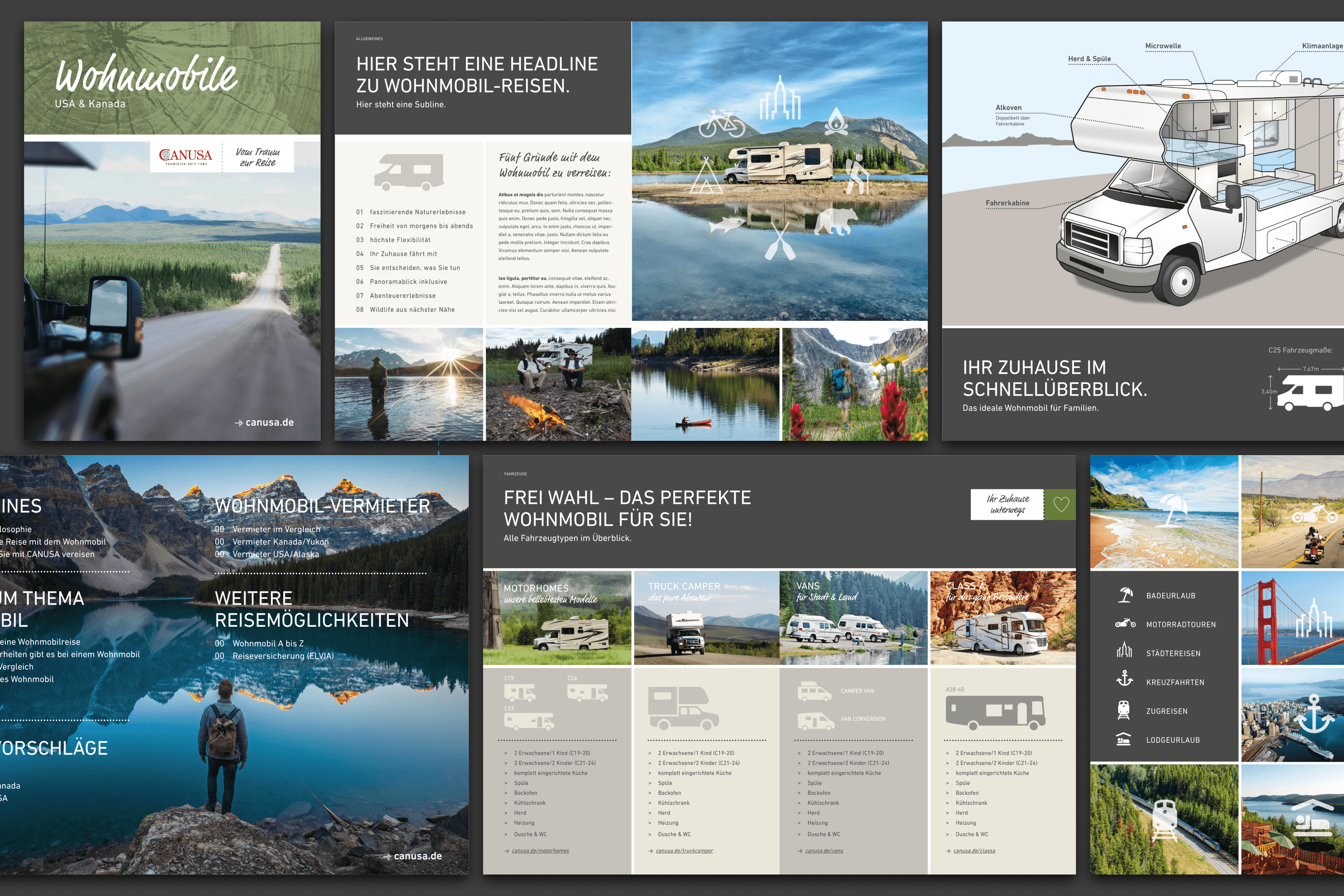 Wohnmobile USA & Kanada brochure with travel imagery.