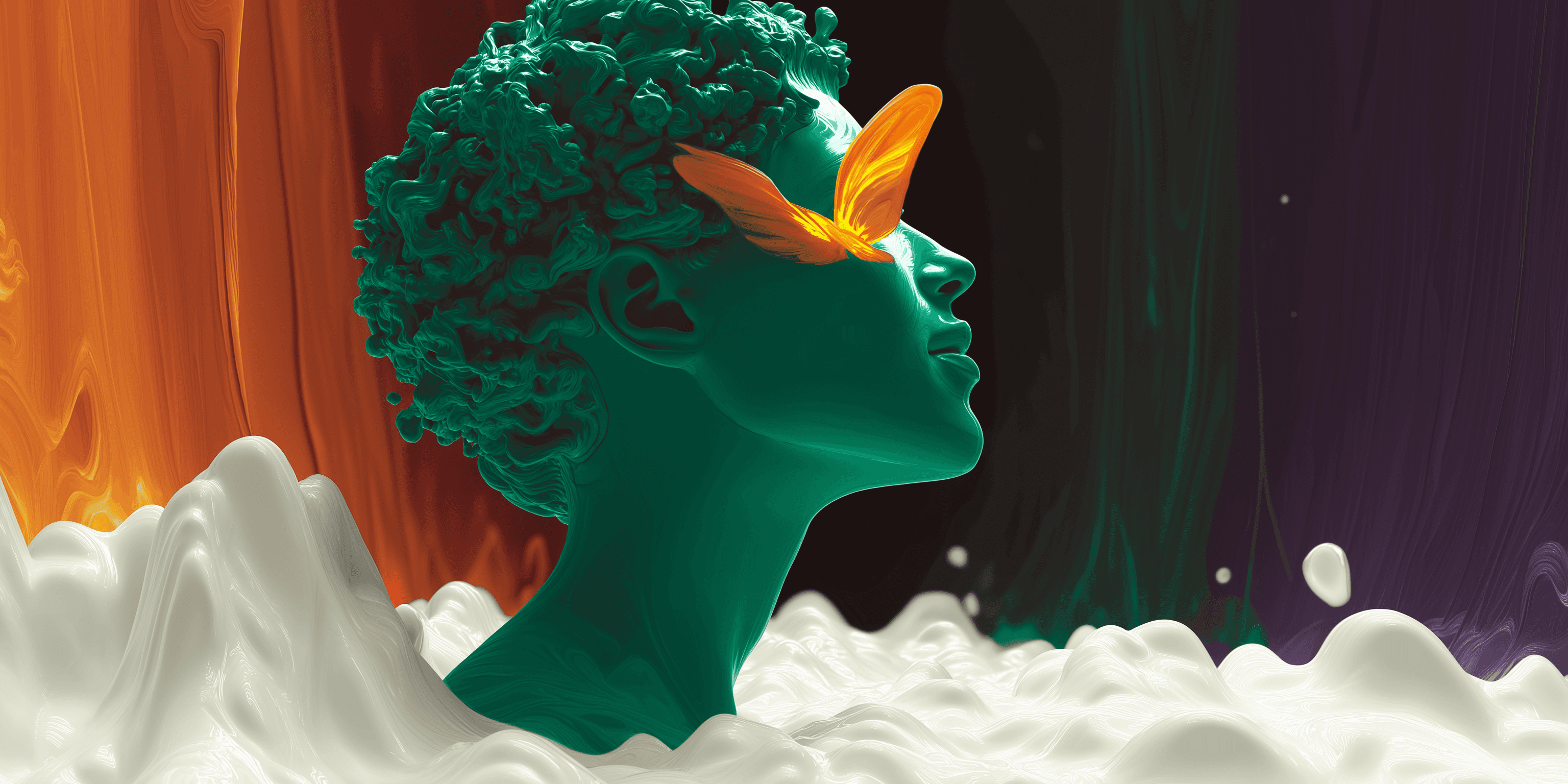Girl in white smoke